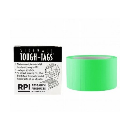 Diversified Biotech Tough-Tags, Sidewall, Laser, 0.25x1.5, Green, 3120/pk, 3120PK 247116G